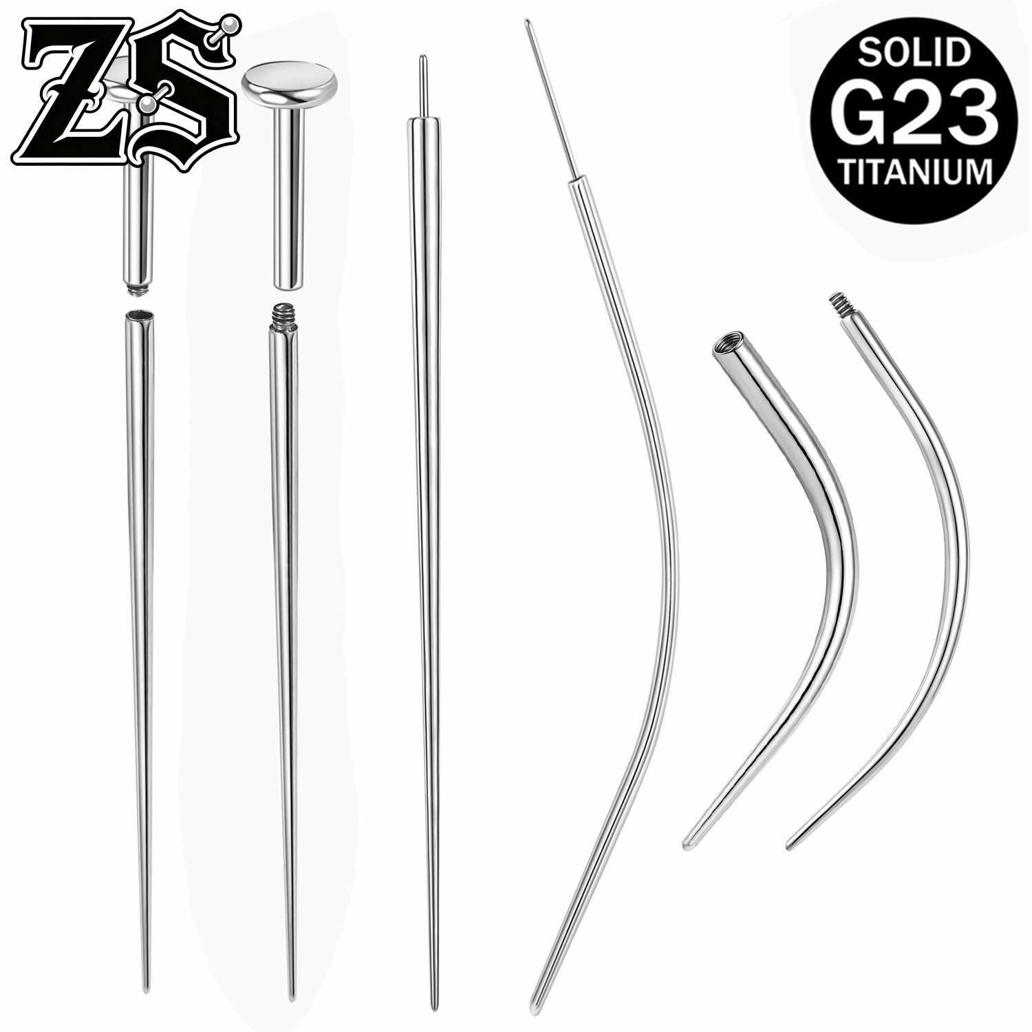 Zs Body Jewelry - Aiguille de perçage en titane ZS