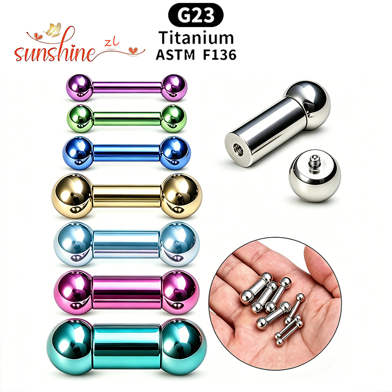Body Jewelry Implants - Barres droites en titane de qualité
