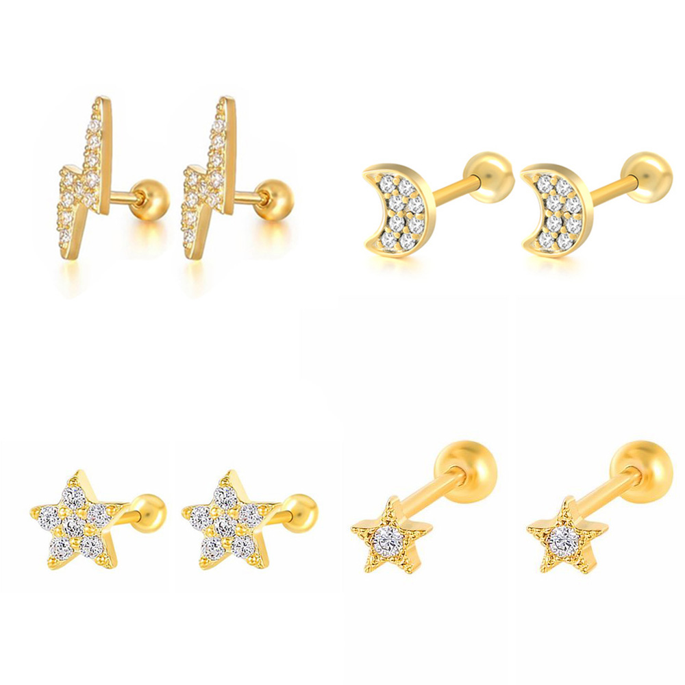 Body Jewelry Cartilage Earrings - Boucles d'oreilles en forme d'étoile et