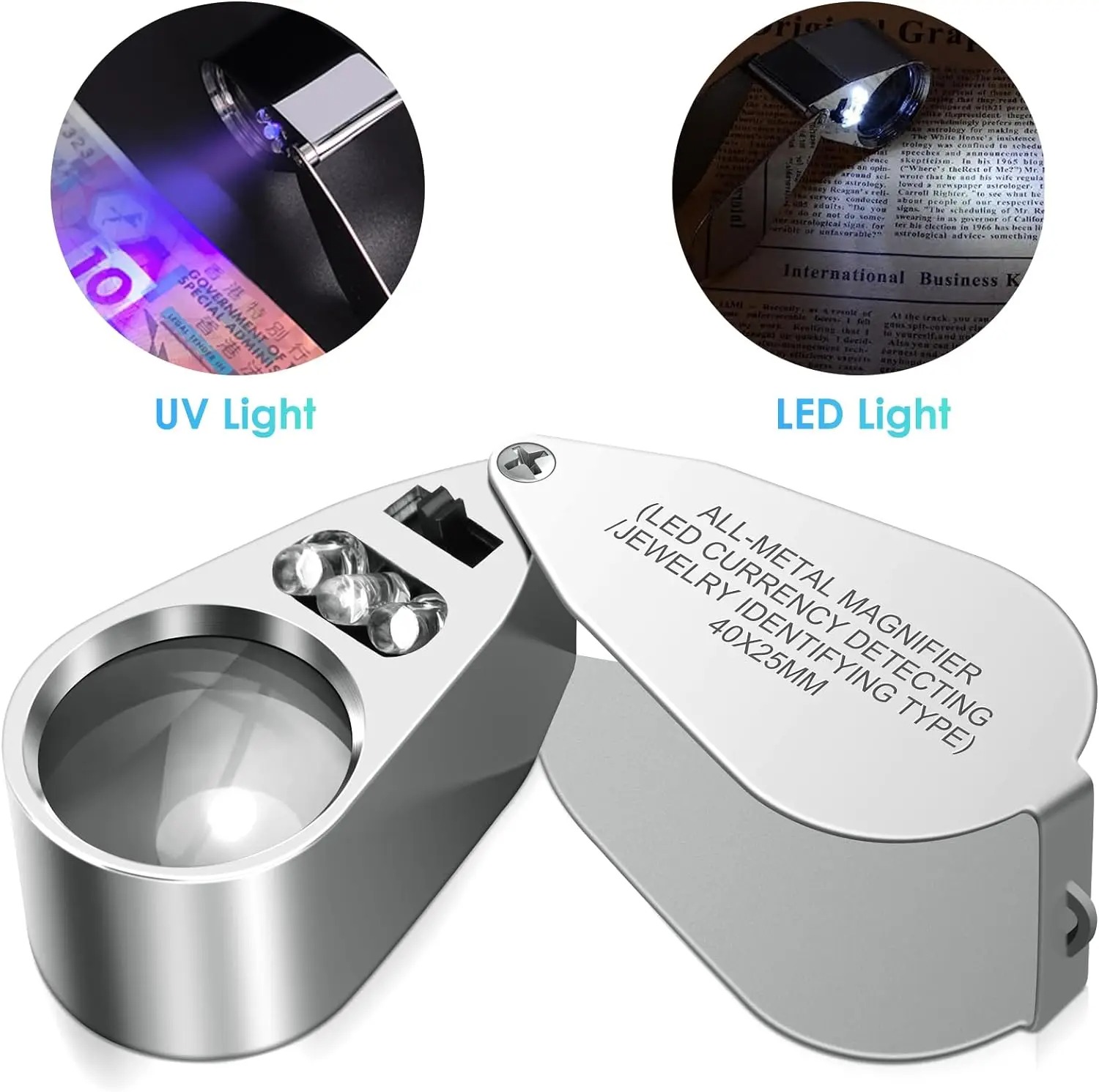 Body Jewelry Repair - Loupe éclairée 40X avec lumière LED