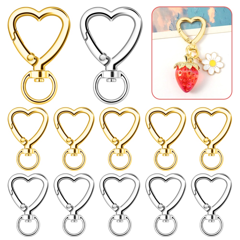 Daith Heart Ring - 10 pièces Mousquetons en métal en