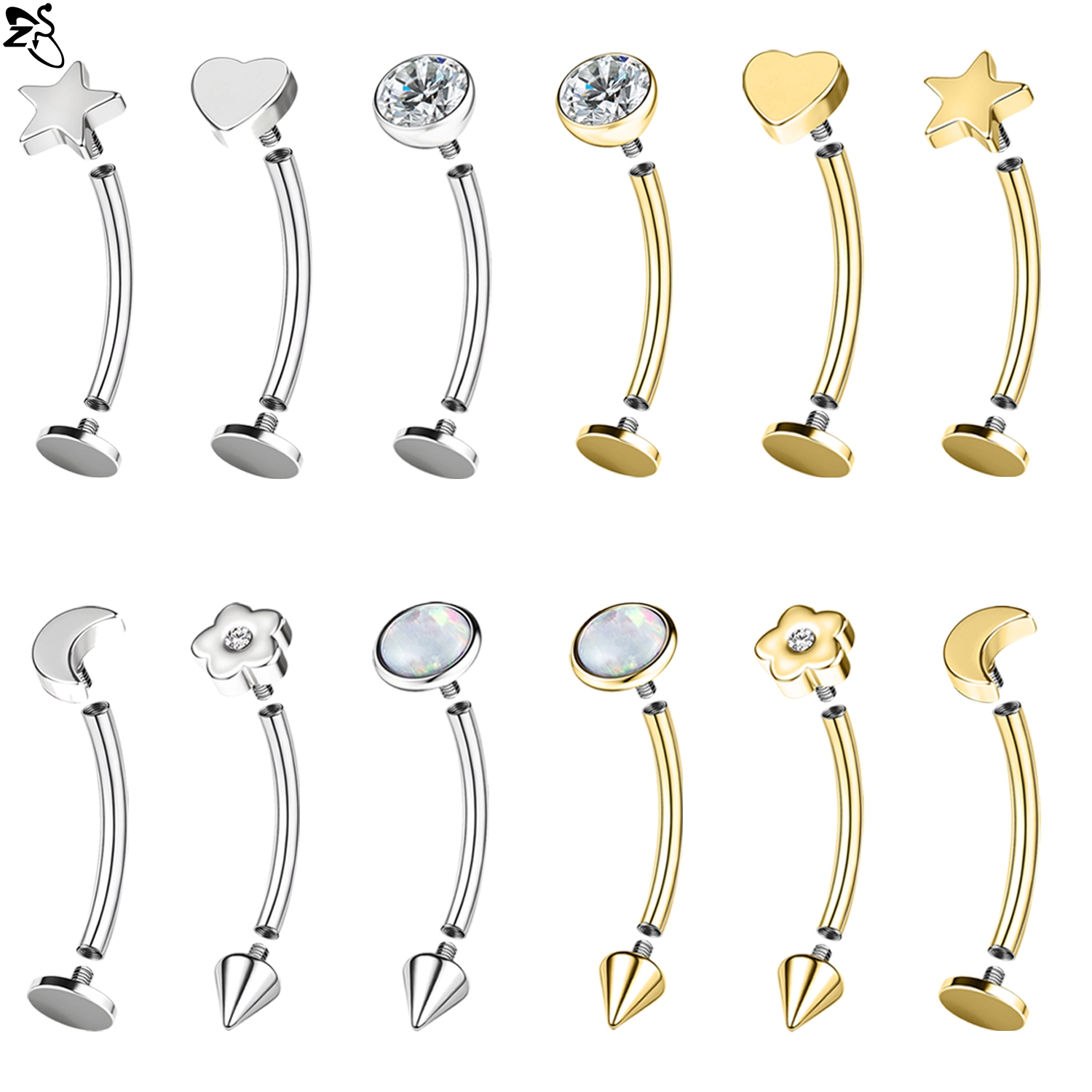 Zs Body Jewelry - ZS 1 PC 16G acier inoxydable