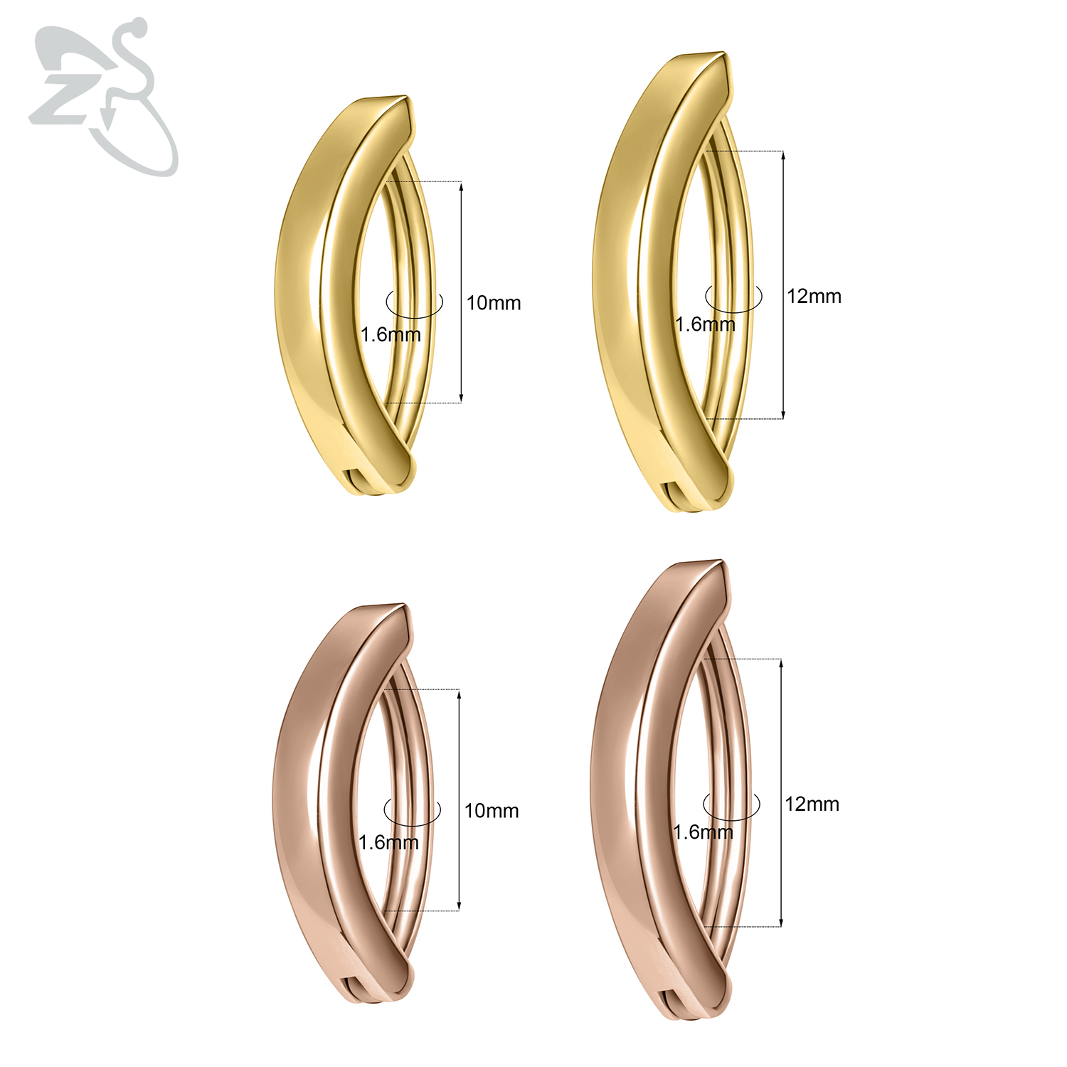 ZS 1 PC couleur or 14K 925 arg - Zs Body Jewelry avis et prix