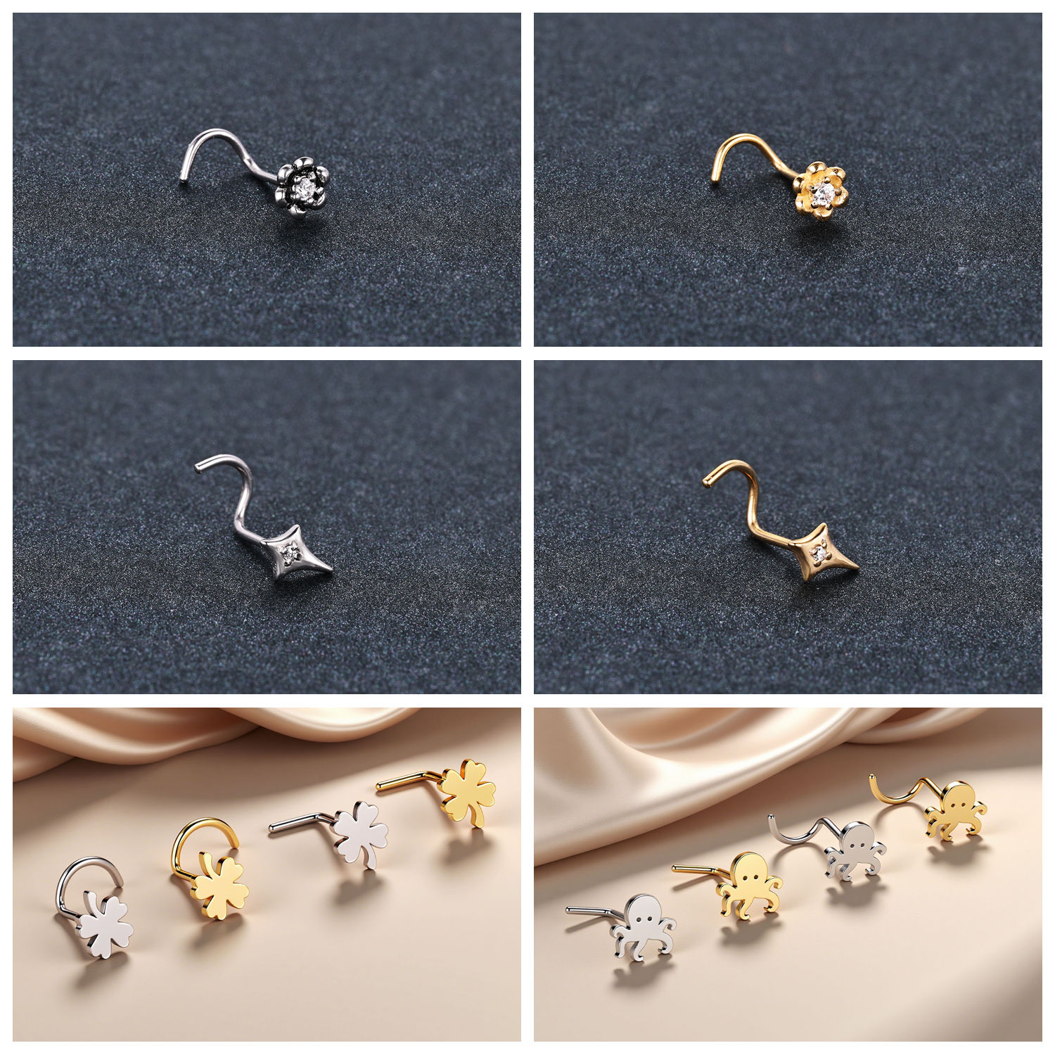 ZS 1 PC couleur or 316L acier  - Zs Body Jewelry avis et prix